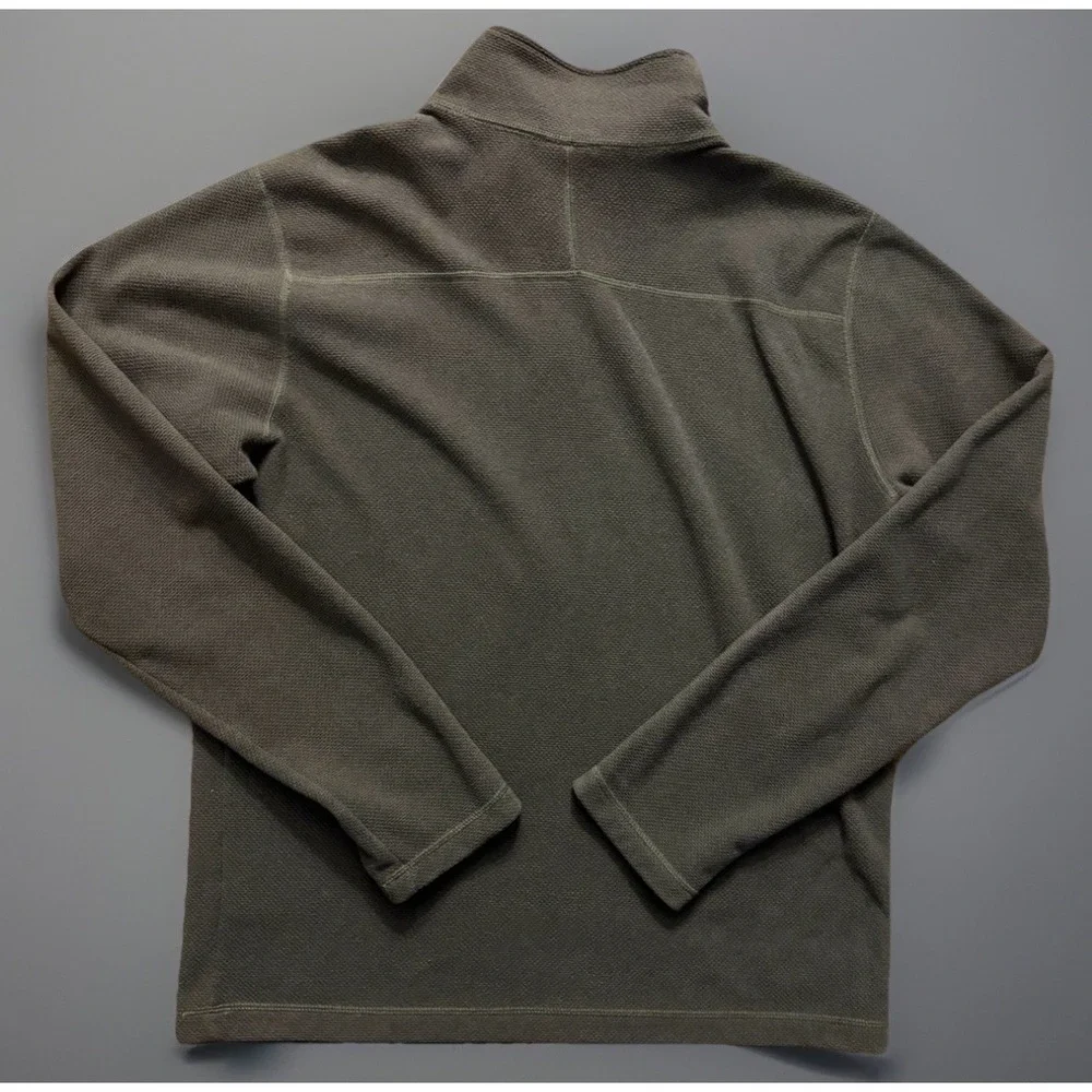 North Face Glacier Fleece Quarter Zip Sweater Green Embroidered Logo Medium JBHS
